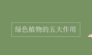 绿色植物的五大作用 绿色植物的五大作用是什么