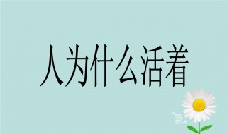人的一生到底为的什么而活着 人的一生到底为的什么而活着是什么歌