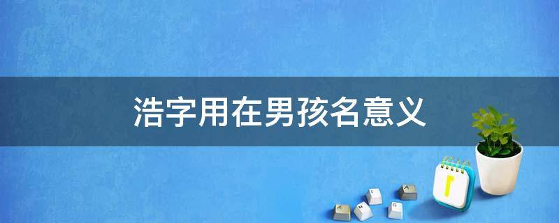 浩字用在男孩名意义（皓字取名男孩有寓意）