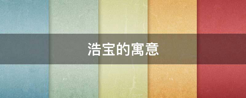浩宝的寓意（浩浩的寓意是什么）