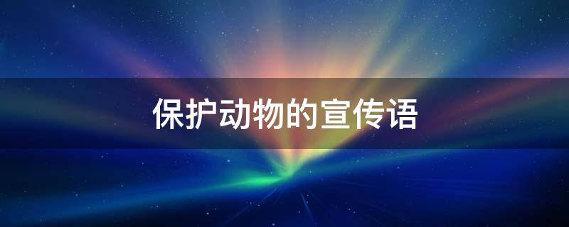 保护动物的宣传语 保护动物的宣传语十条