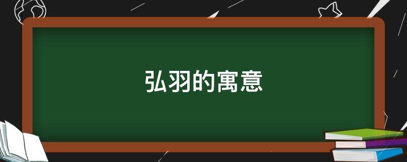 弘羽的寓意（弘羽的寓意和代表什么）