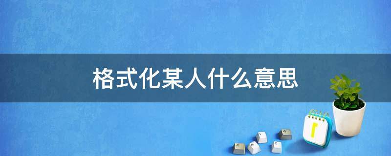 格式化某人什么意思 形容一个人格式化是什么意思