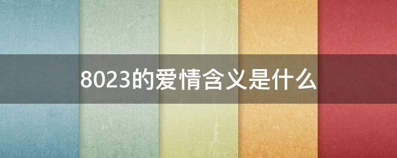 8023的爱情含义是什么（9023爱情含义）
