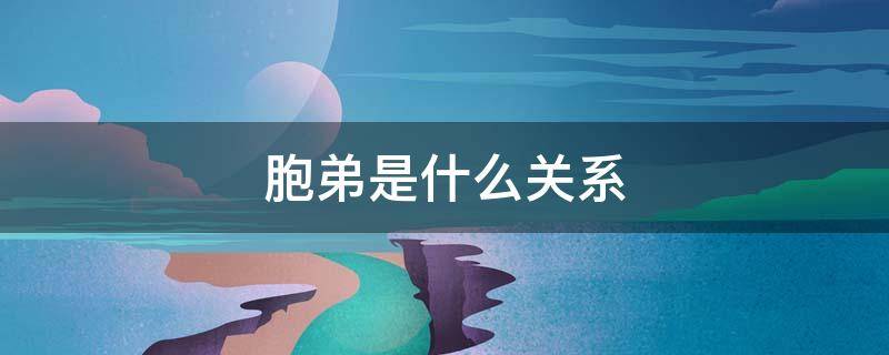 胞弟是什么关系（亲属关系图）