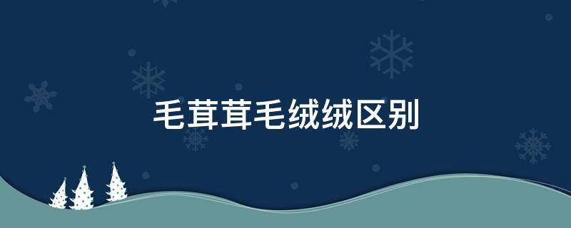 毛茸茸毛绒绒区别 毛绒与毛茸的区别
