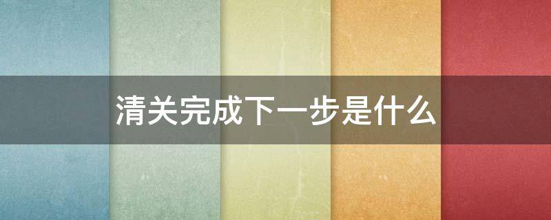 清关完成下一步是什么（清关完成下一步是什么样的）