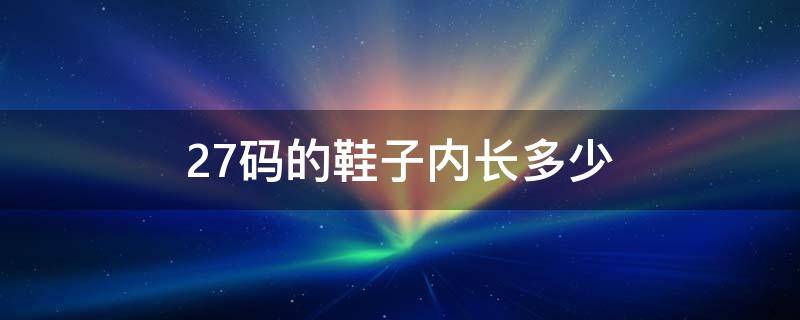 27码的鞋子内长多少（小童27码的鞋子内长多少）
