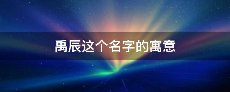 禹辰这个名字的寓意（禹辰这个名字的寓意是什么）