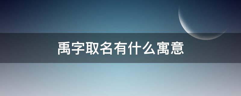 禹字取名有什么寓意（禹字取名有什么寓意男孩）